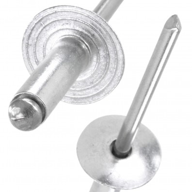 250 Gesipa Blindnieten 5x16 mm - Aluminium / Edelstahl A2 Dorn - 14 mm Flachkopf