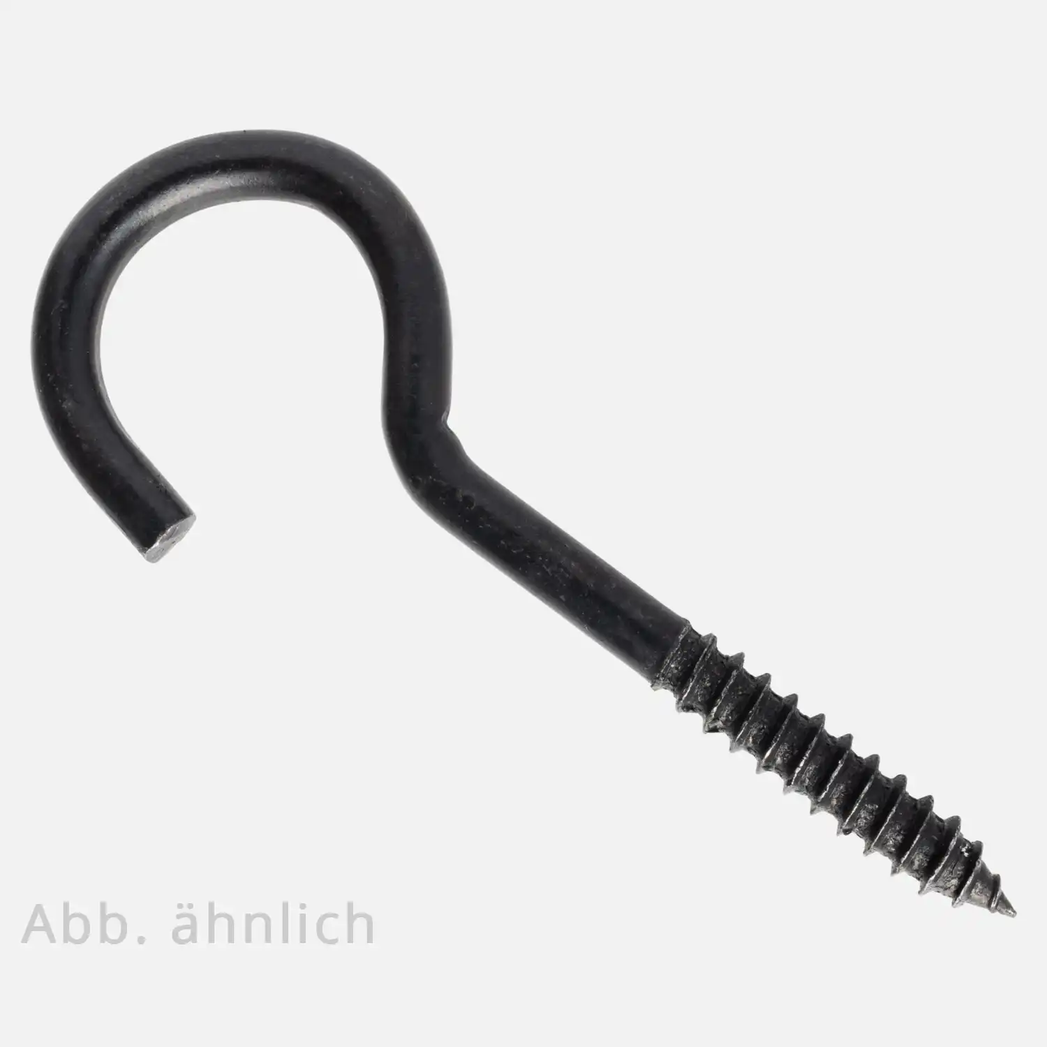 6 Wäscheleinenhaken schwarz gebogen geschwärzte HCP Beschichtung 6x60 mm