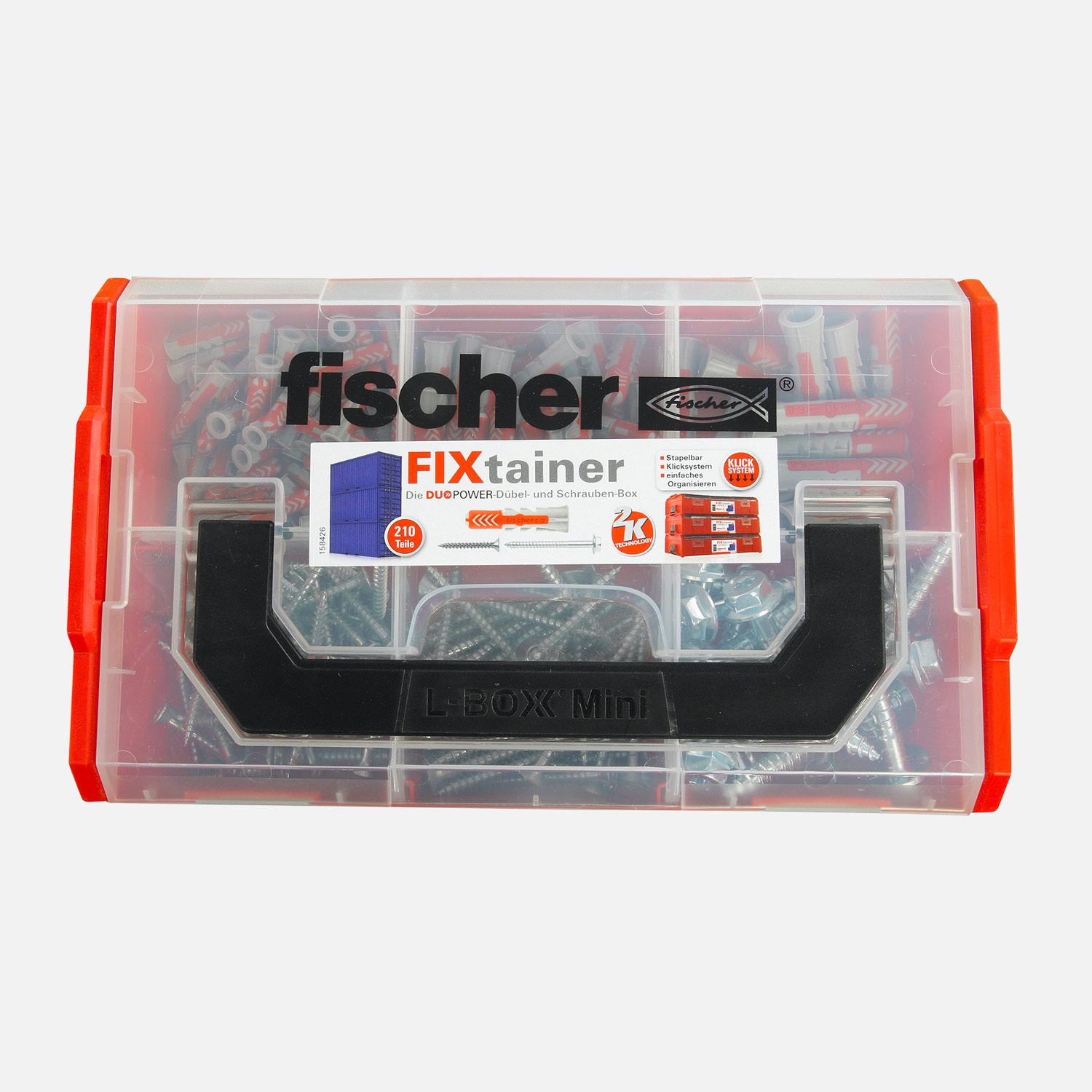 210 tlg. FISCHER FIXtainer - DUOPOWER Nylon-Dübel + Schrauben-Sortiment 6/8/10mm