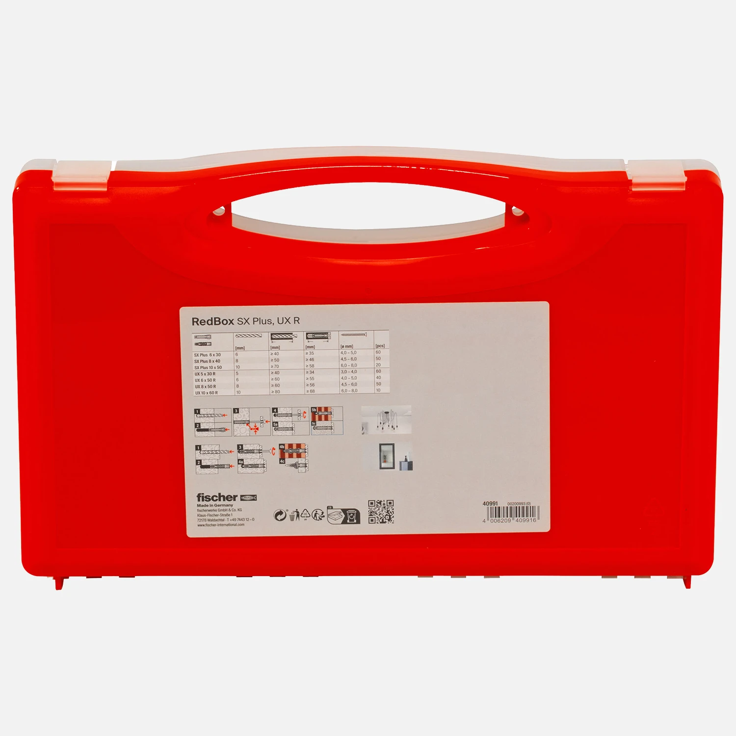 290 tlg. FISCHER Red-Box SX Plus, UX Universaldübel und SX Spreizdübel 5 - 10 mm