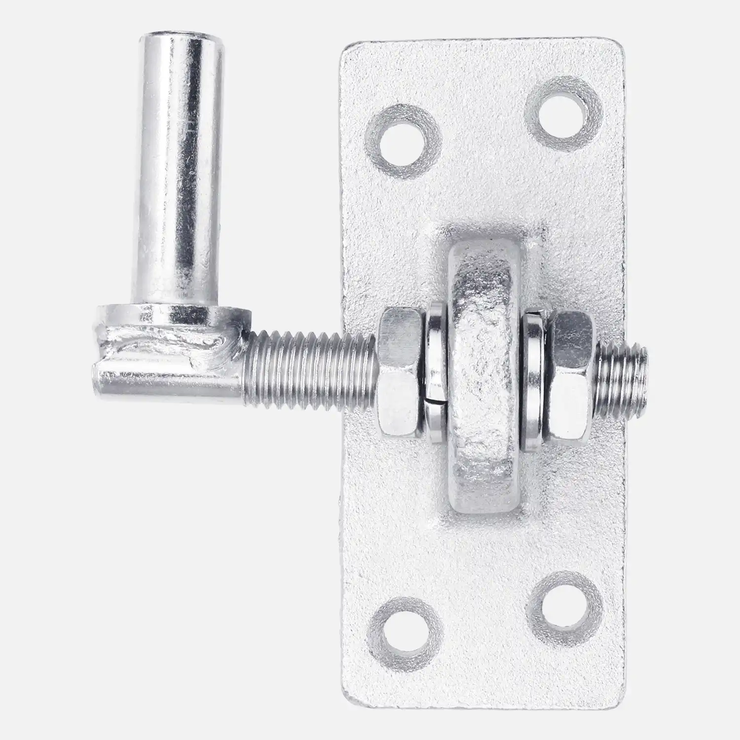 1 Kloben, auf Platte, seitenverstellbar, dickschichtpassiviert - 105x40 mm, Dorn Ø 13 mm