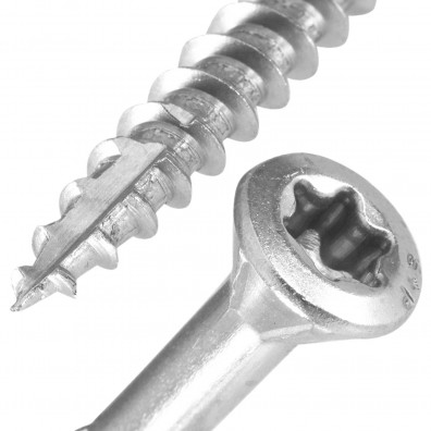 200 Fassadenschrauben 4,5x50mm, Edelstahl C1, TX20, Tief-Senkkopf,  Fräsrippe, Cut-Spitze, ETA