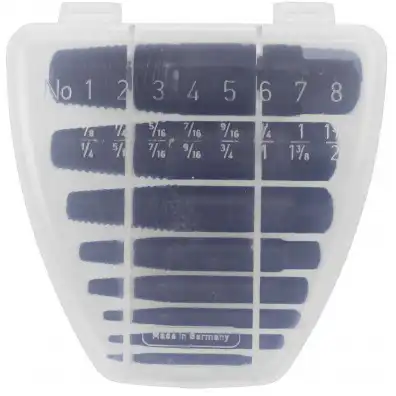 8tlg Schraubenausdreher-Satz - Gr. 1 - 8 (M3 - M45 Schrauben) - CV-Stahl