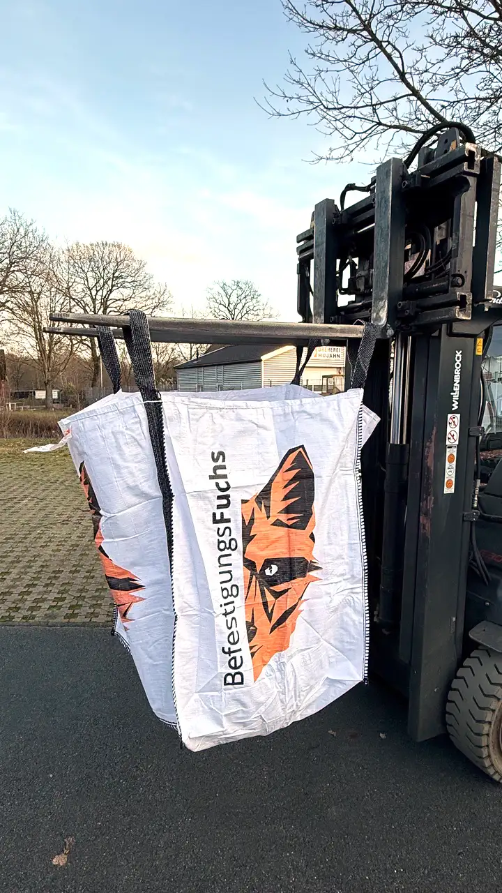 1 BefestigungsFuchs.de Big Bag 900 x 900 x 1100 mm mit einer Kapazität von 1 Kubikmeter bis zu 1,5t und 4 Standard Schlaufen