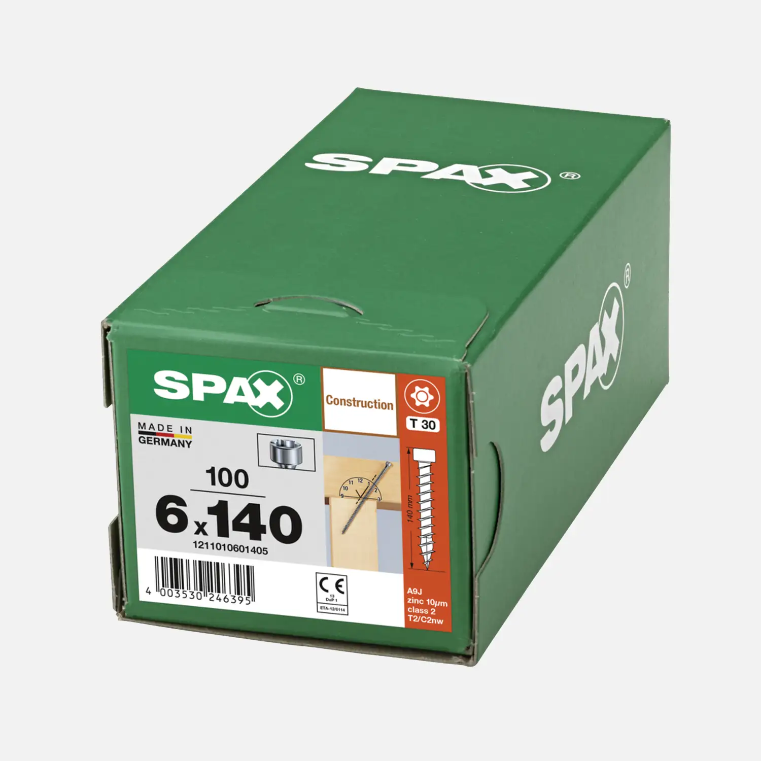 100 SPAX Holzbauschrauben Zylinderkopf Torx Wirox 6x140