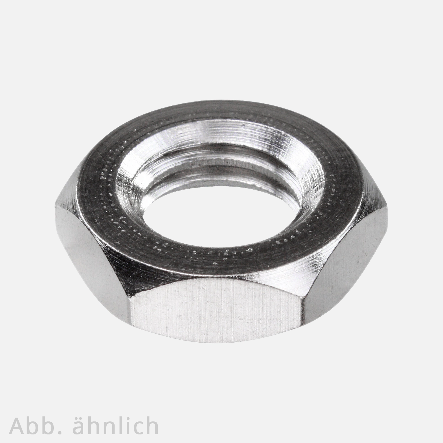 100 Sechskantmuttern M4 - SW7 - niedrig, Form B - Messing vernickelt - DIN 439