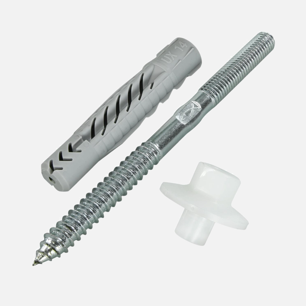 6 tlg. FISCHER Waschtisch- und Urinalbefestigung WD mit Universaldübel UX 14, Schrauben 10x140 mm und Bundmuttern