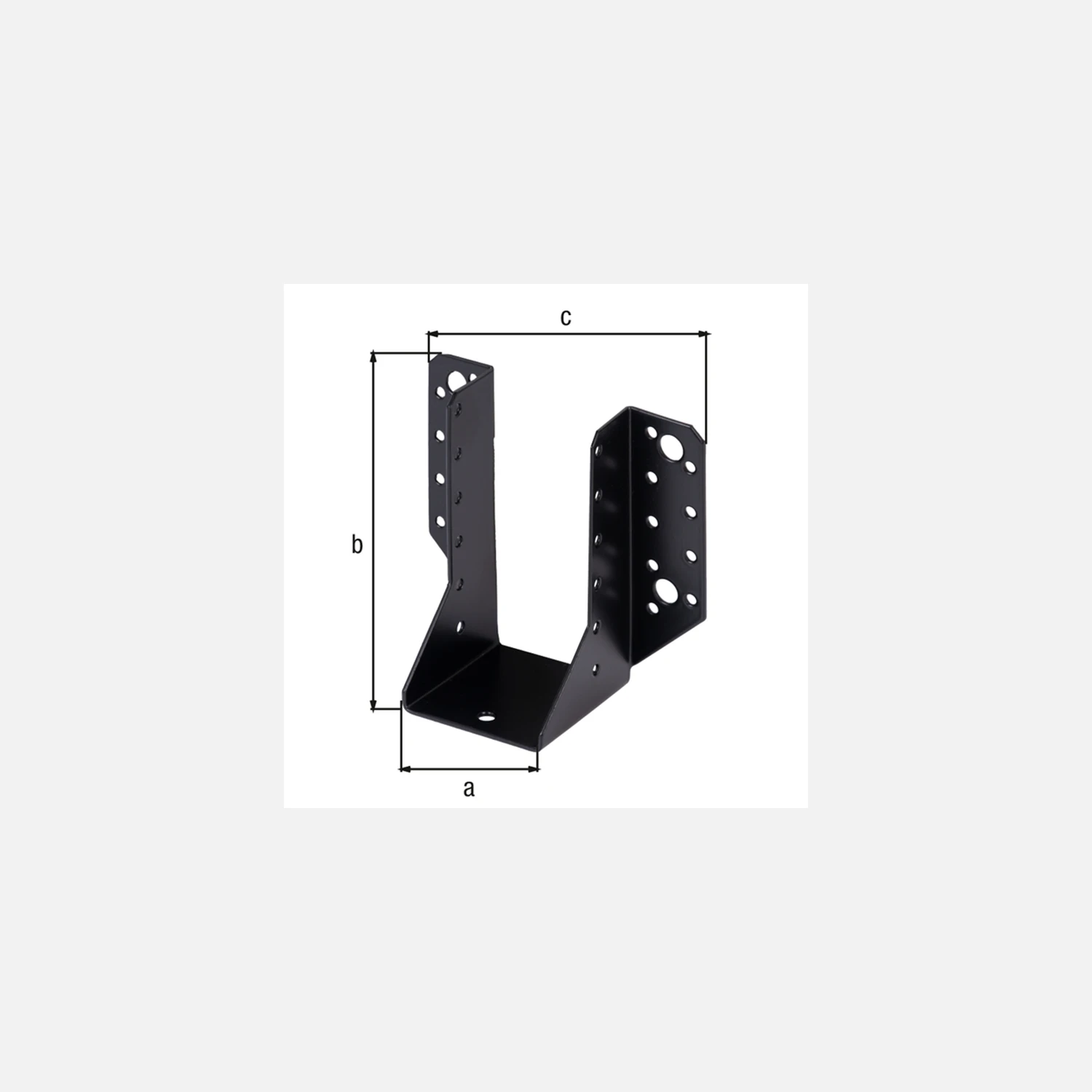1 Alberts Balkenschuh - TypA - schwarz - kunststoffbeschichtet - 64 x 128 mm 