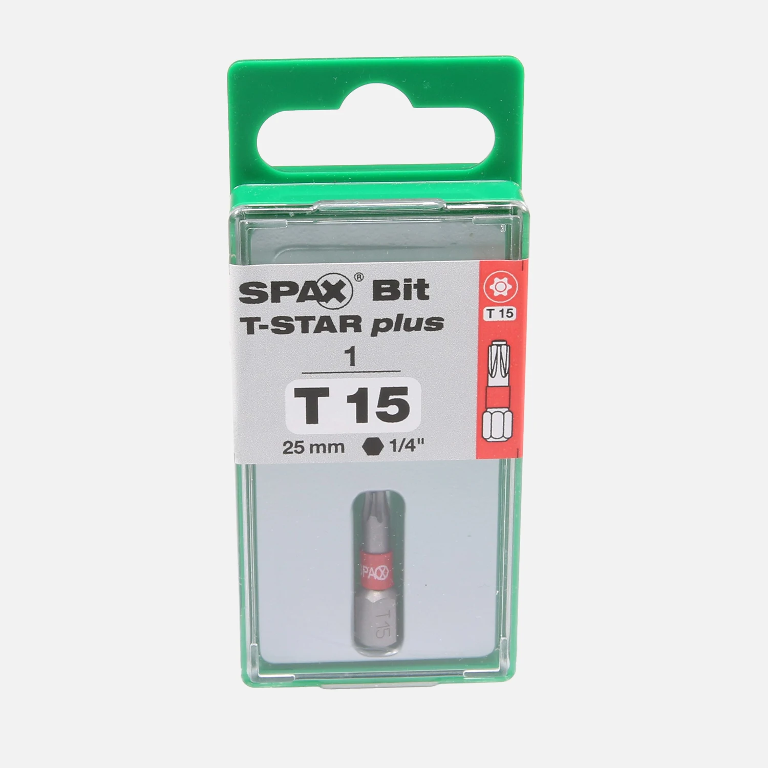 1 SPAX T-STAR® Plus Torx Bit mit Zapfen für SPAX Schrauben T15 Länge 25 mm