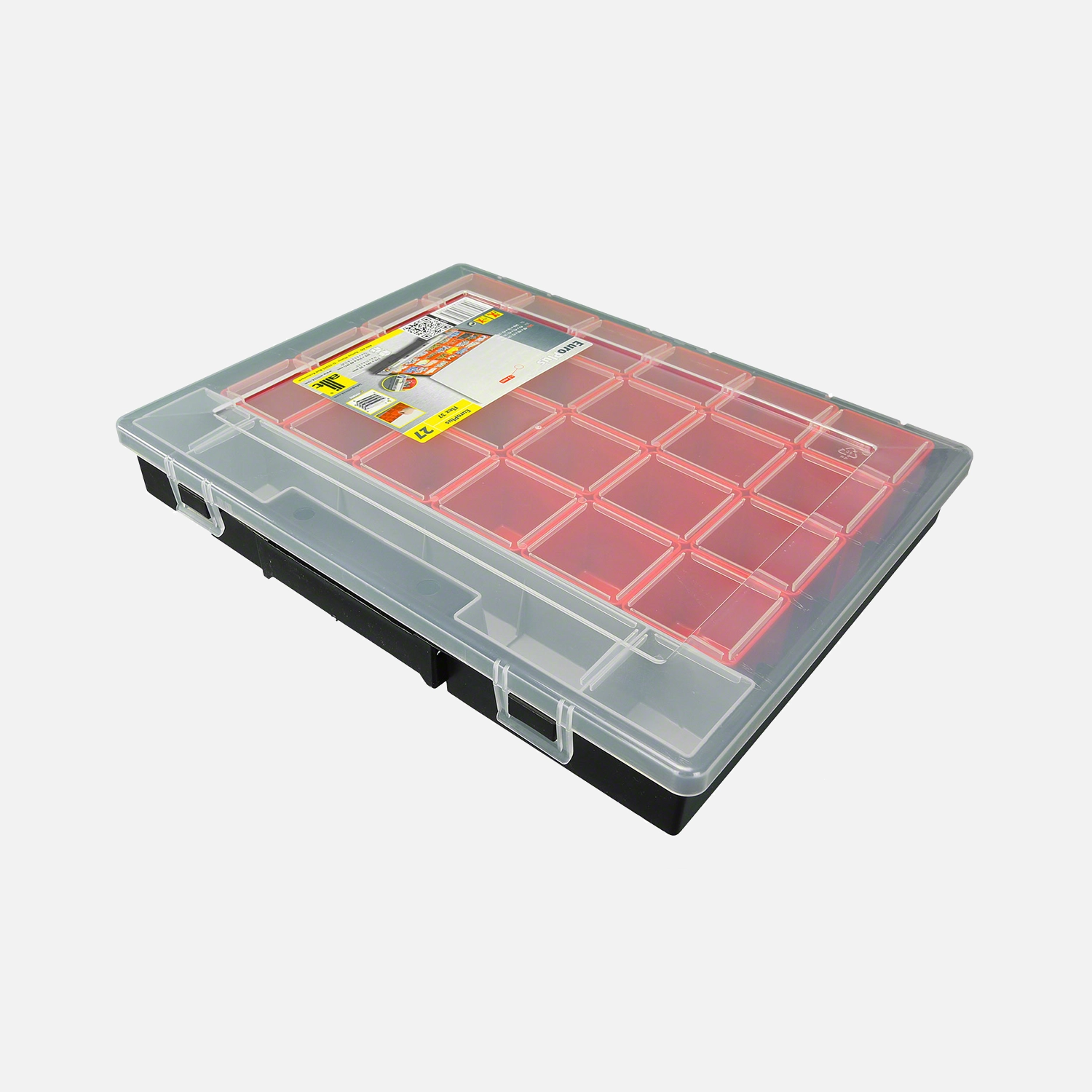 1 Allit Sortimentskasten - EuroPlus Flex 37-27 - 25 Einsatzboxen - 370x295x55 mm