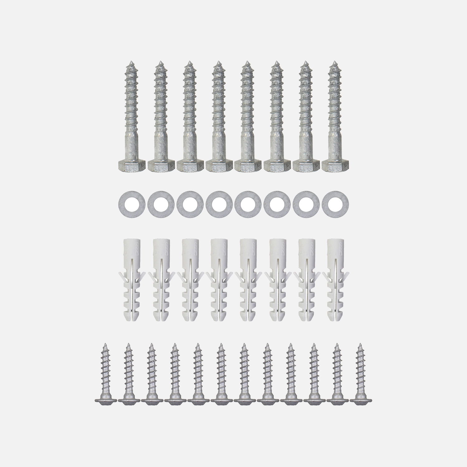 1 Befestigungsset für 2 U-Pfostenträger aufdübelbar - 9+10 Bohrungen - verzinkt