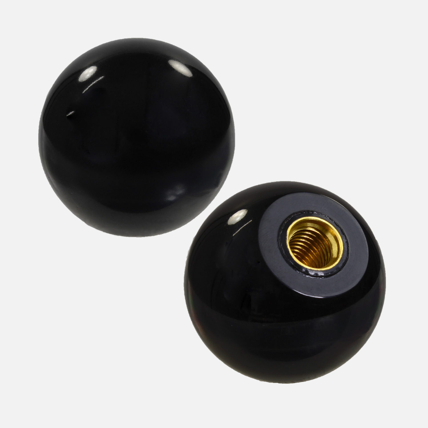 25 Kugelknöpfe DIN 319 Form E Kunststoff mit Stahl Gewindebuchse 25mm/M6