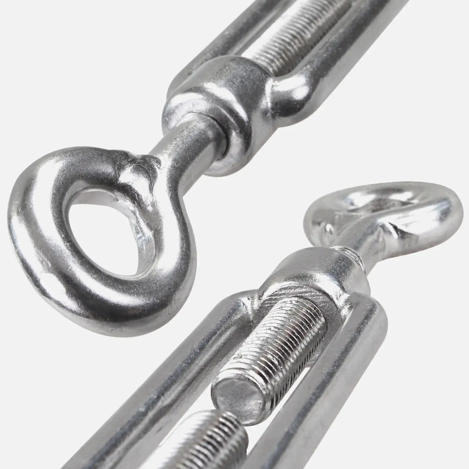 1 Spannschloss M6 - DIN 1480 - offene Form - Edelstahl A2 - Ringösen