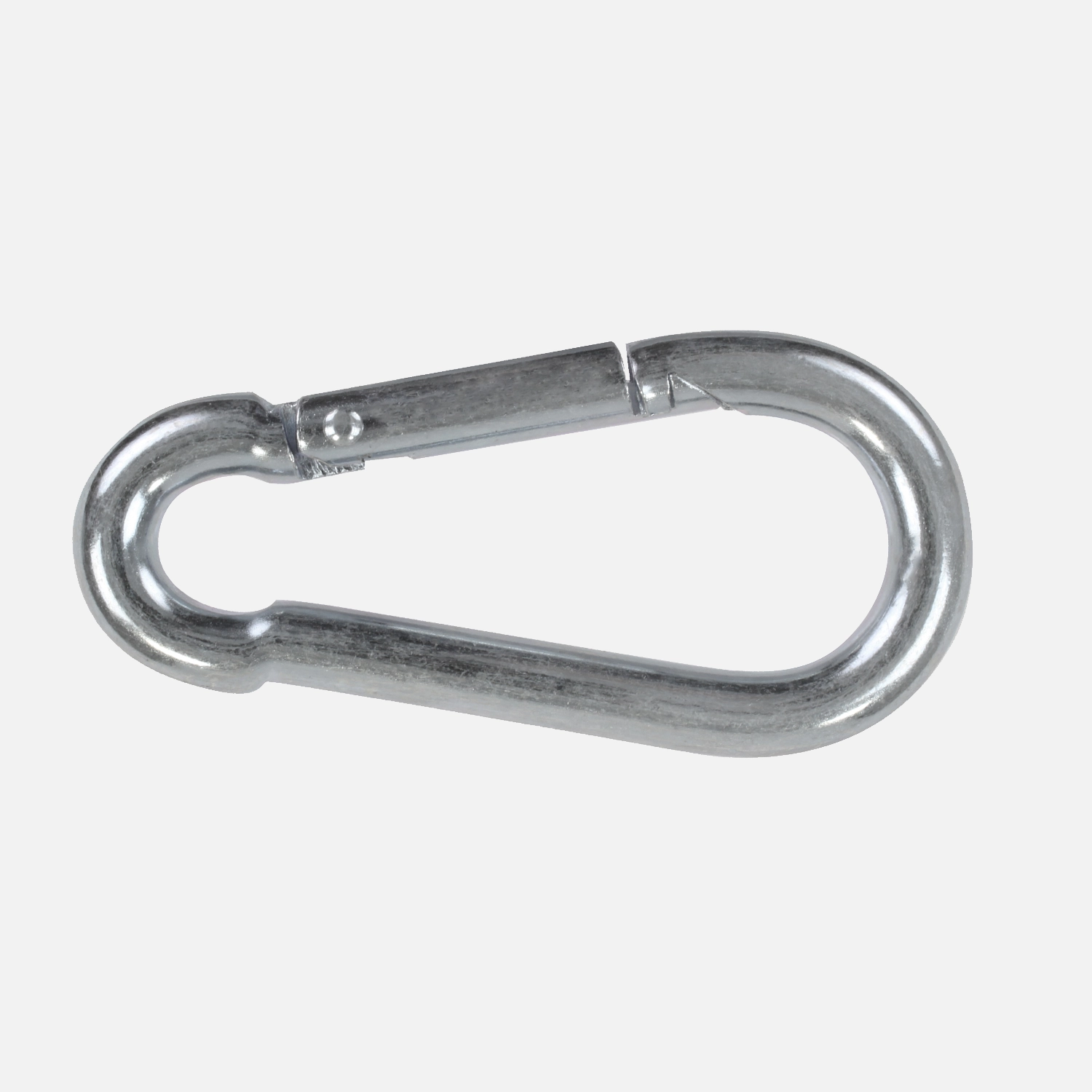 10 Karabinerhaken DIN 5299, Stahl, birnenförmig, galvanisch verzinkt 80x8 mm