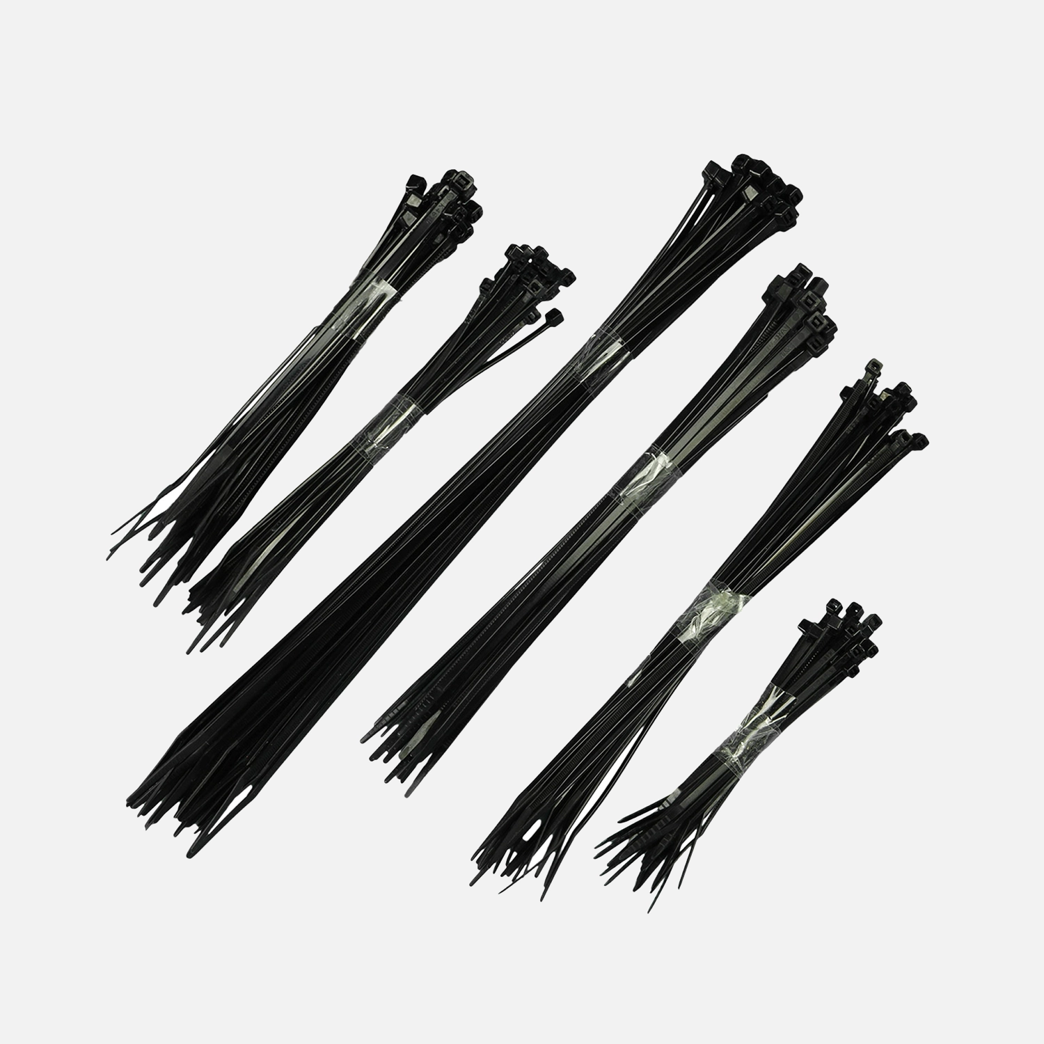 150 tlg. Kabelbinder Sortiment, schwarz, von 2,5x100 mm bis 3,6x292 mm