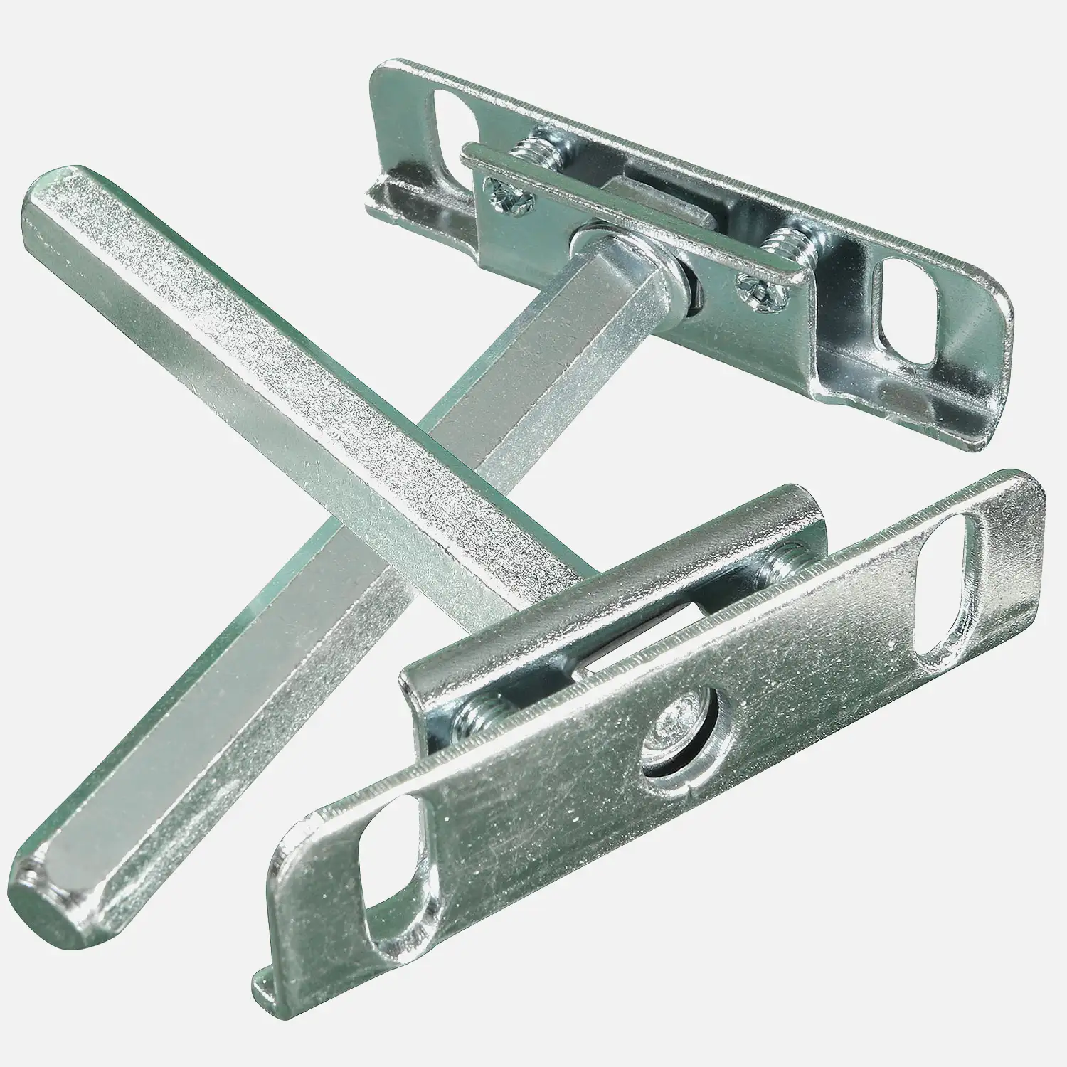 2 Tablarträger, Regalbodenträger; Stahl regulierbar,98 mm lang, galv.verzinkt