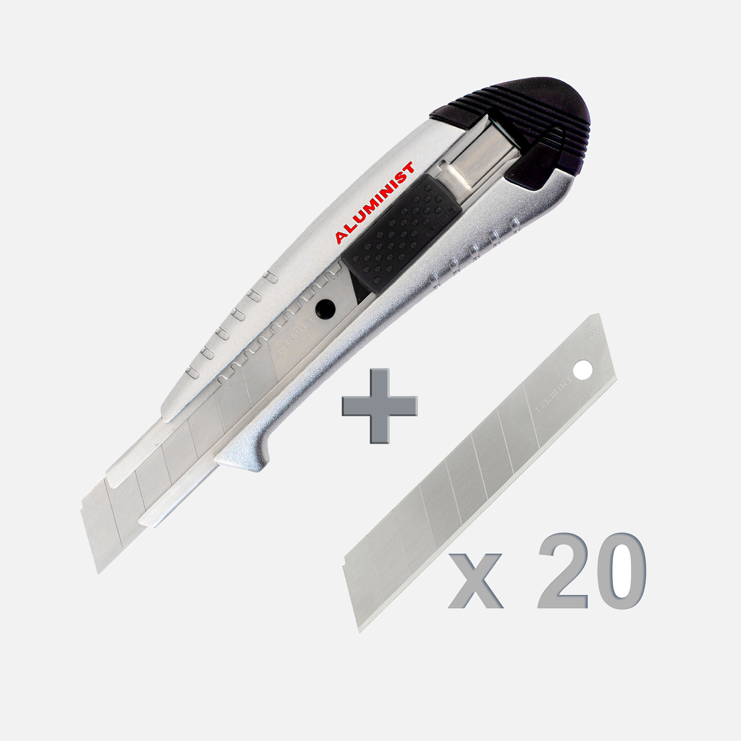 1 Tajima Alu-Cuttermesser - 18mm Klingenbreite + 20 Tajima Abbrechklingen