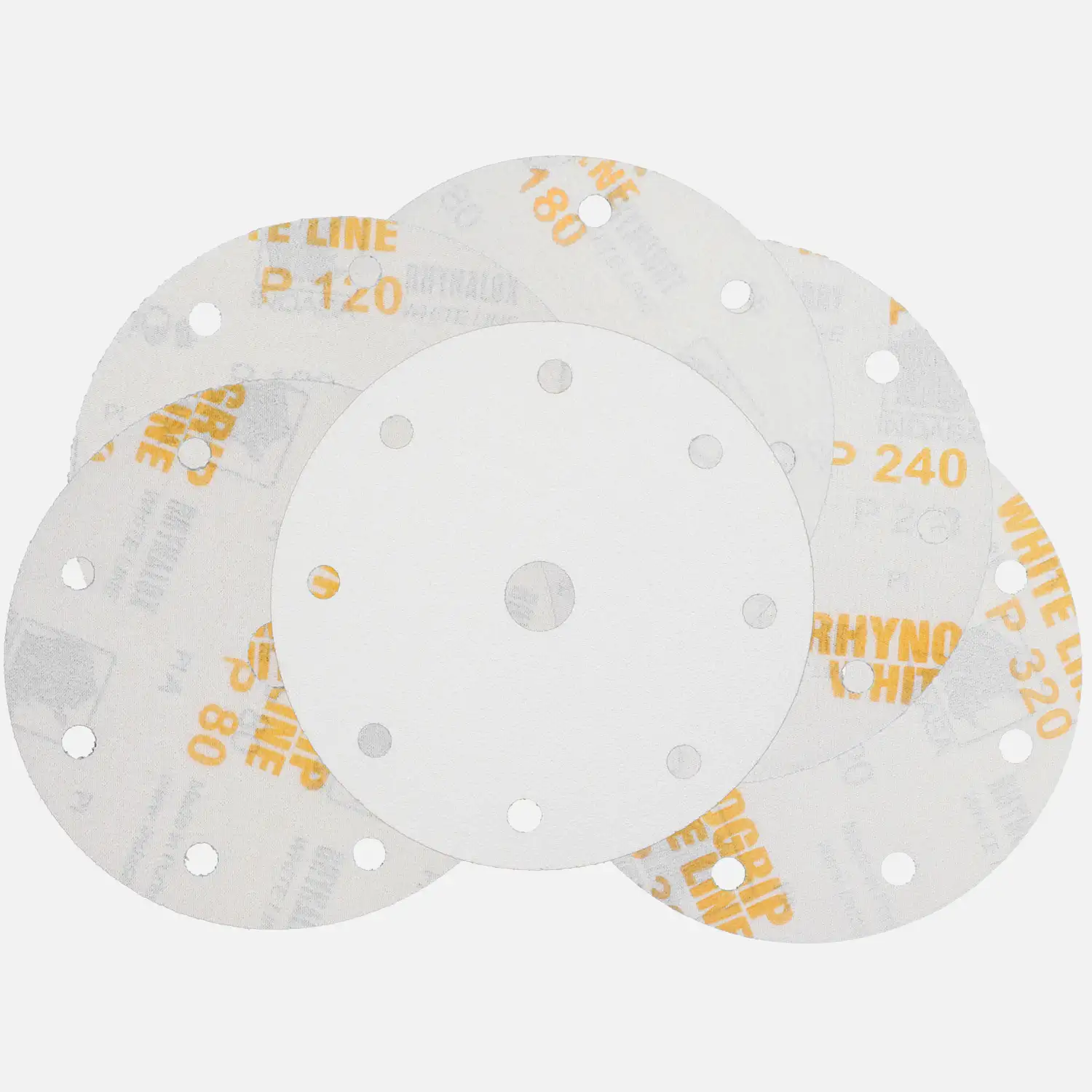 20 Schleifscheiben / Klettscheiben, 5 Körnungen, Ø150mm, 9-Loch