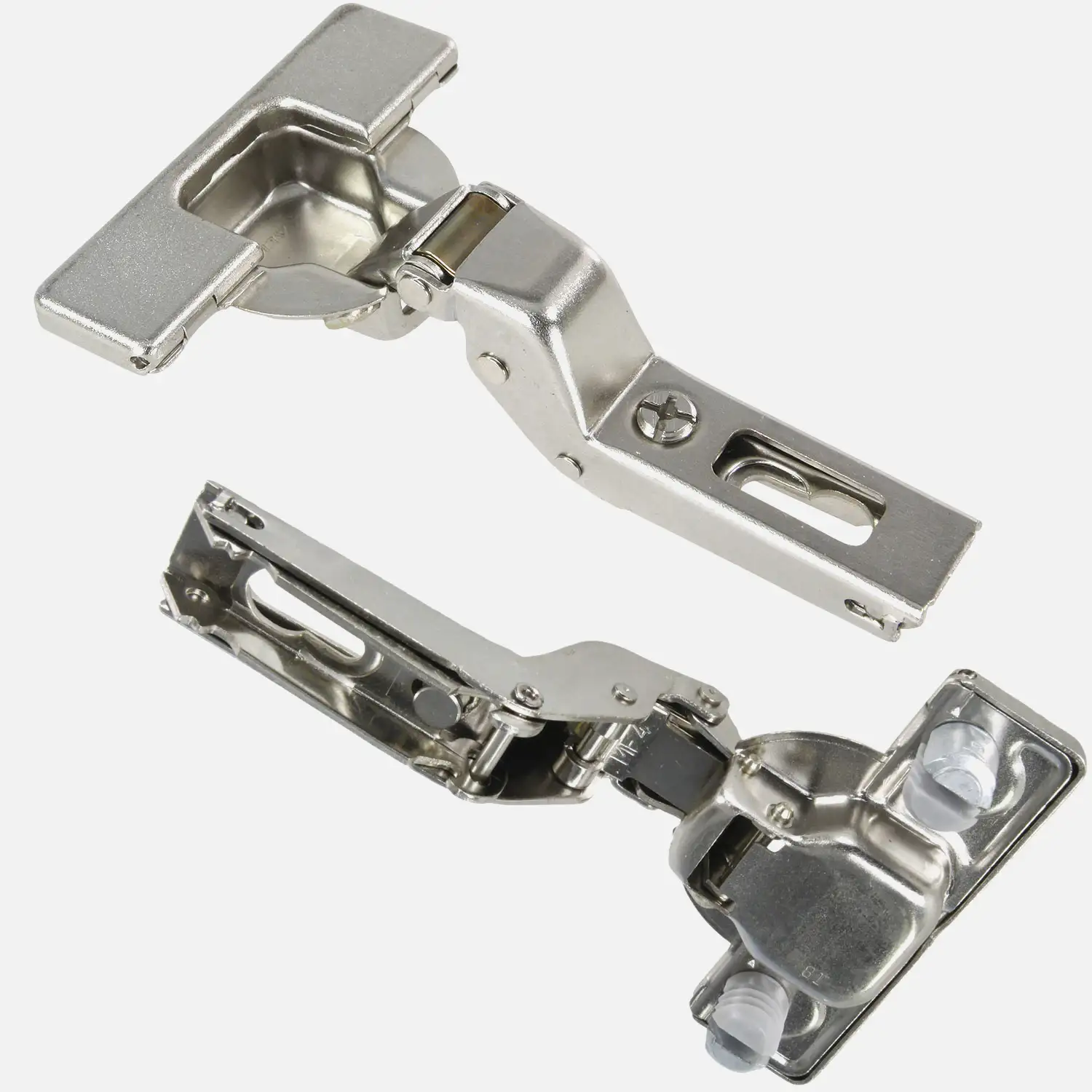 2 Topfbänder - mit Clip und Schnellmontage - für Innentür - vernickelt - 35mm