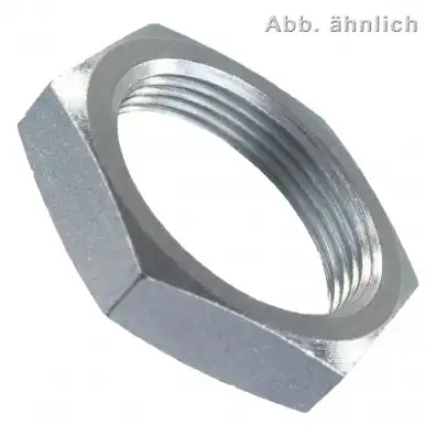 Rohrmutter | DIN 431 | Form B | 14H | verzinkt | 1/8 Zoll