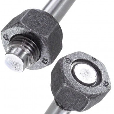 1 Schraubenbolzen 33x180 mm - DIN 2510 - mit zwei Muttern - blank