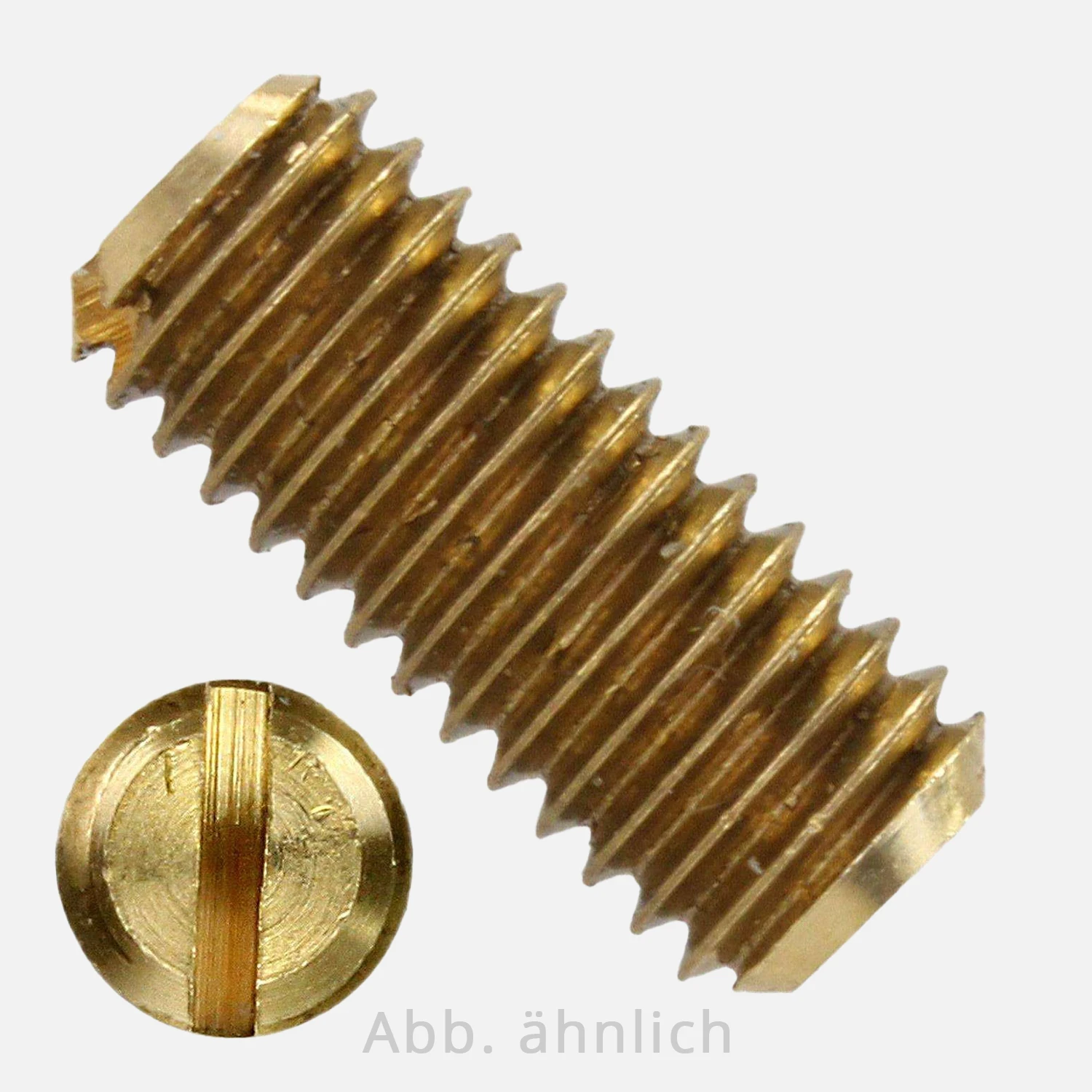Gewindestift | DIN 551 | Schlitz und Kegelkuppe | Messing 