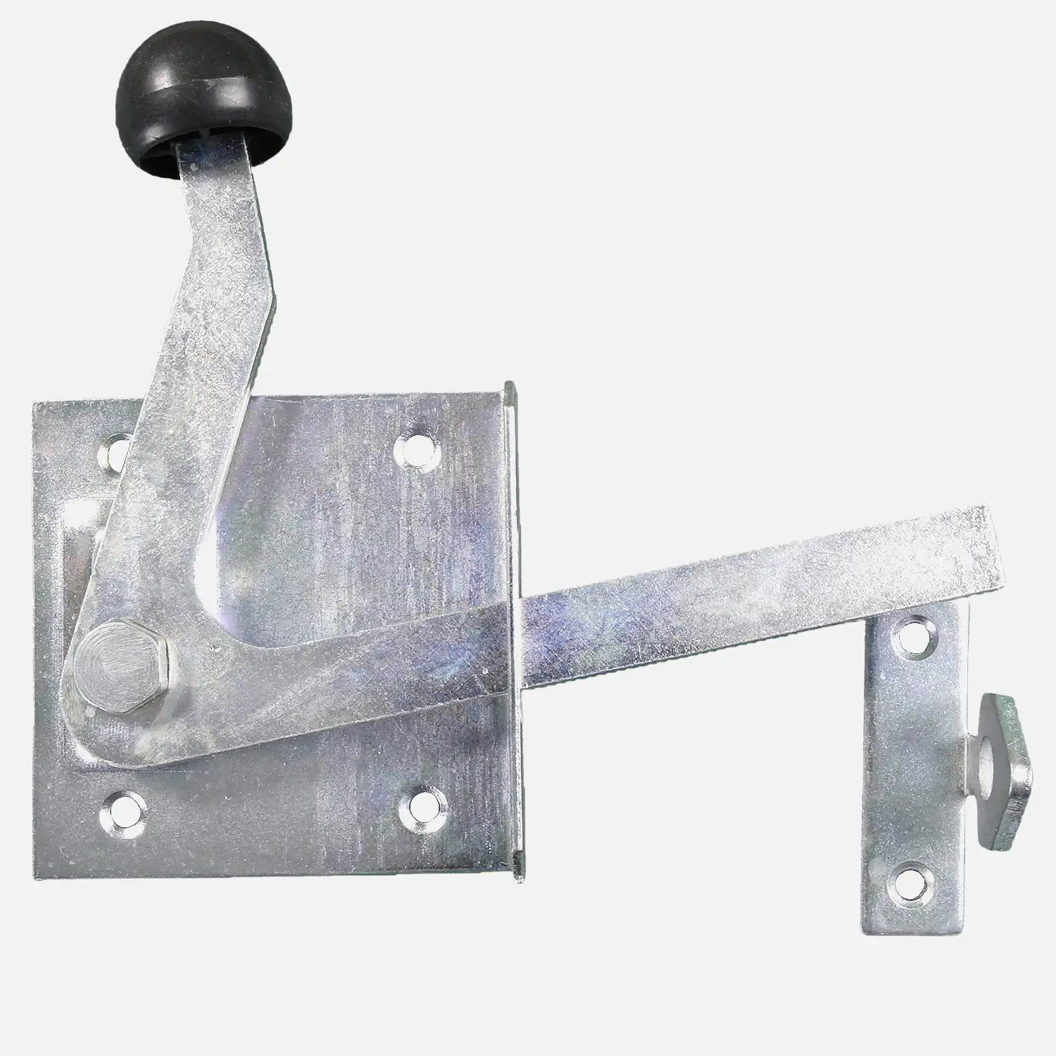 1 Gartentorfalle, dickschichtpassiviert, Klinkhaken - Grundplatte 80x80 mm