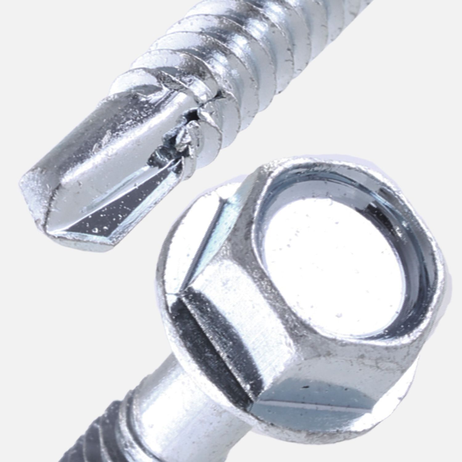 1 Bohrschraube Form K DIN 7504 mit Sechskant verzinkt 6,3x60