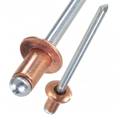 500 Gesipa Blindnieten 3x6 mm - Kupfer / verzinkter Dorn - Flachkopf
