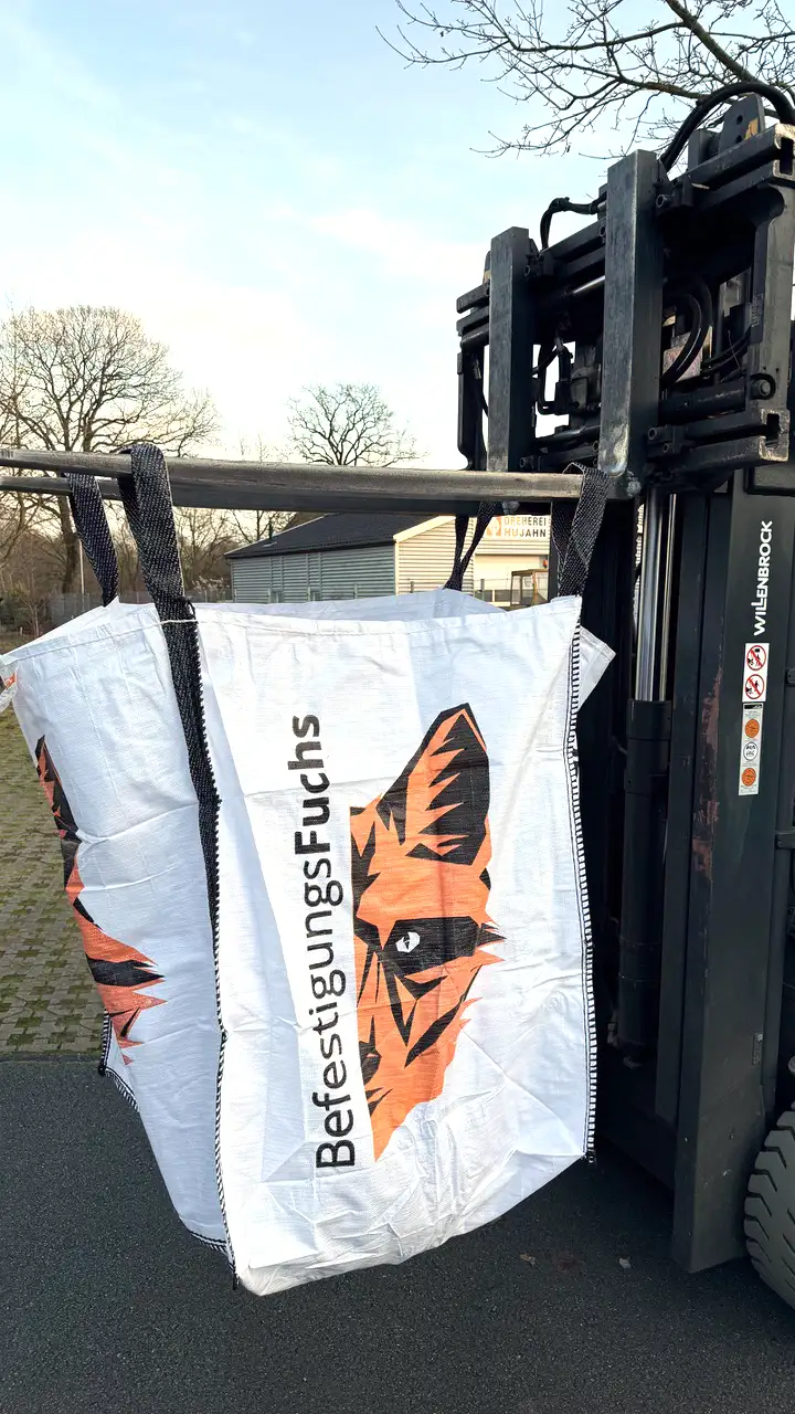 1 BefestigungsFuchs.de Big Bag 900 x 900 x 1100 mm mit einer Kapazität von 1 Kubikmeter bis zu 1,5t und 4 Standard Schlaufen