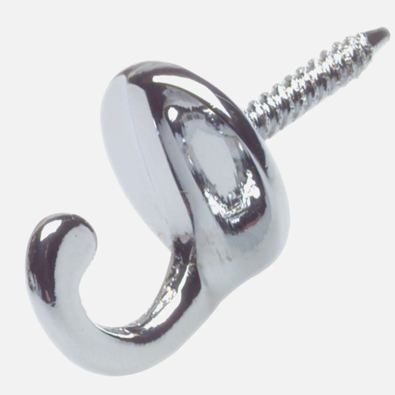 1 HSI Zierhaken mit Stockschraube Messing verchromt 26mm