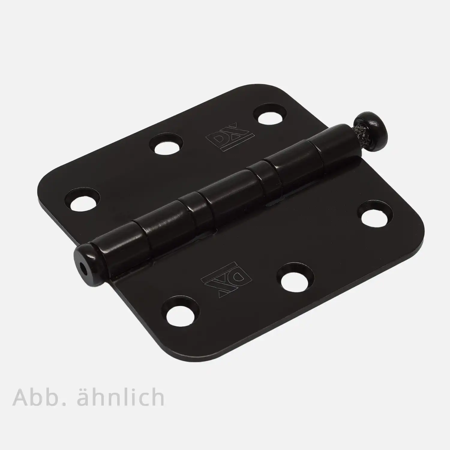 1 Kugelscharnier 76x76mm schwarz mit abgerundeten Ecken