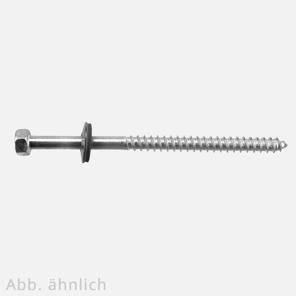 200 Fassadenschrauben mit Spitze und Dichtscheibe 16 mm , 6,5x32 mm , Edelstahl A2