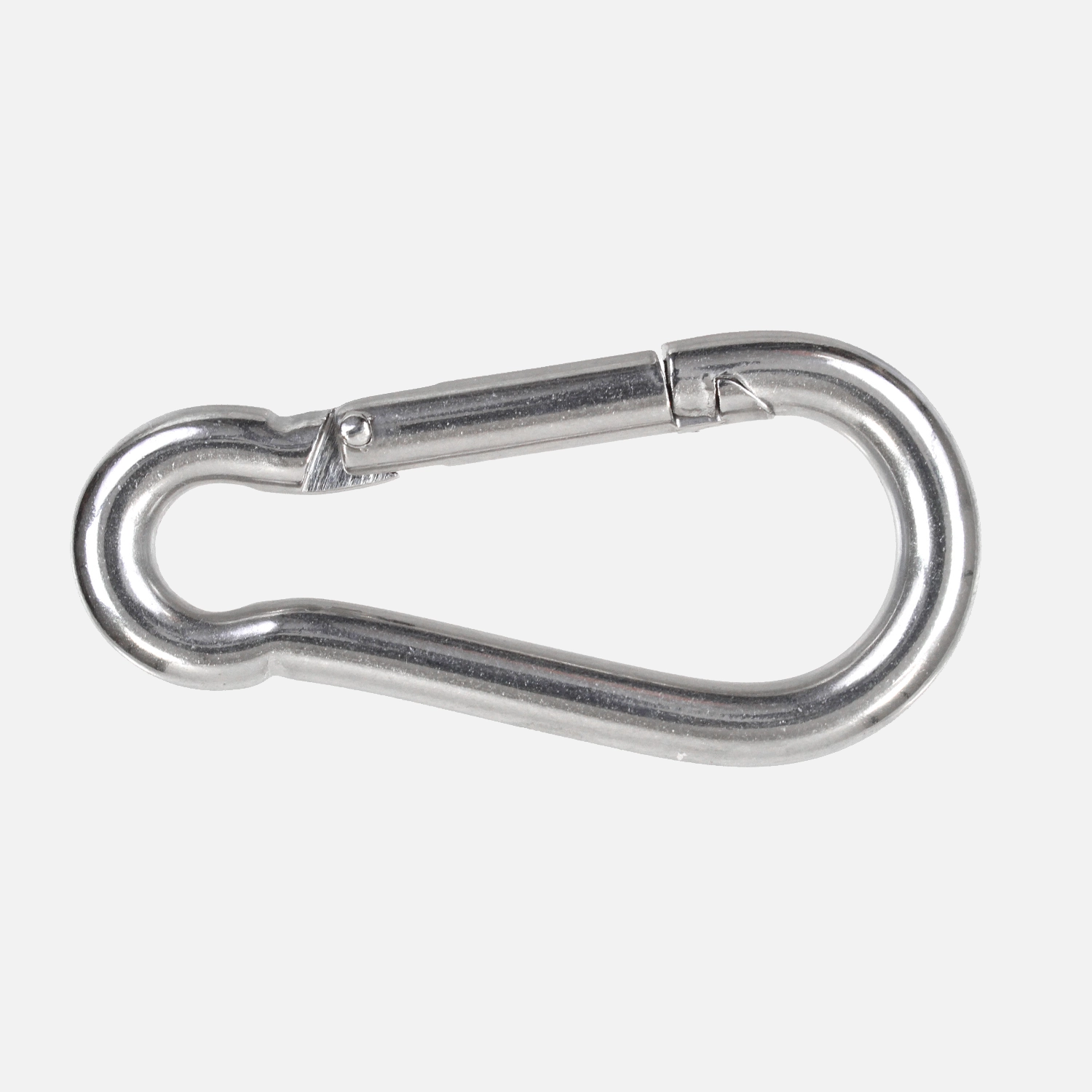 1 Karabinerhaken Edelstahl A4 birnenförmig 6x60mm