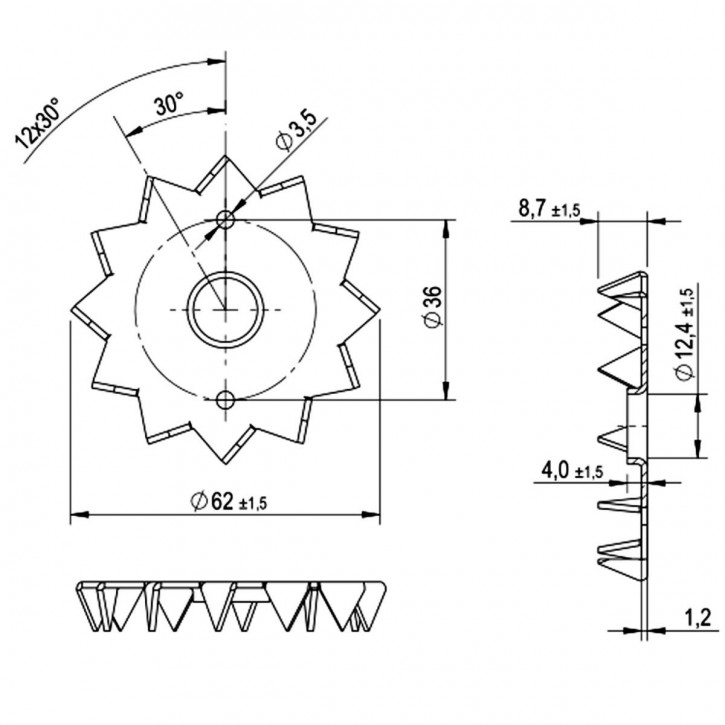 100 Einpressdübel DIN 1052 1-seitig verzinkt 62 mm Durchmesser