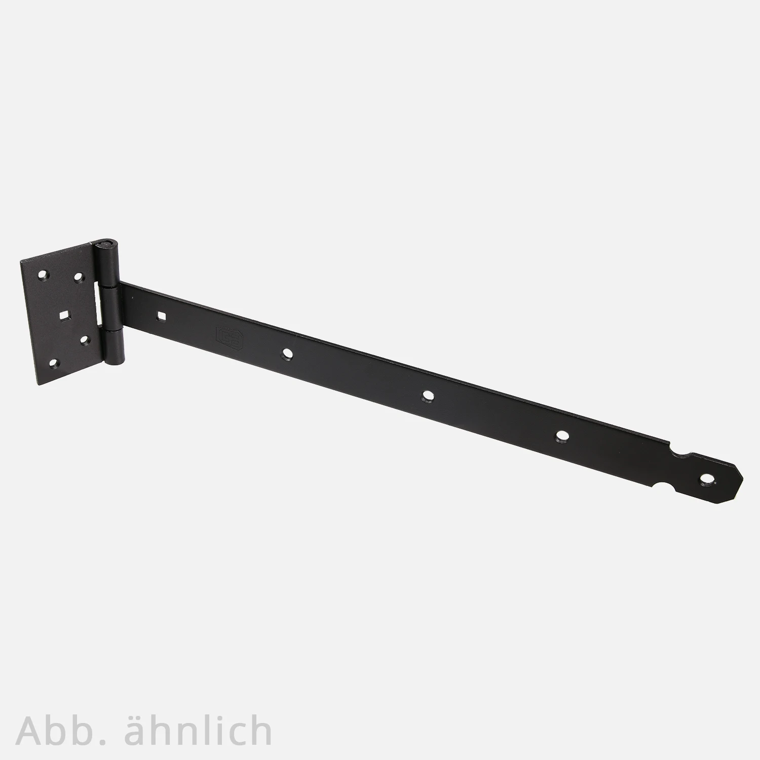 1 schweres Kreuzscharnier/Kreuzgehänge mit Vierkant in schwarz 600x40x4 mm