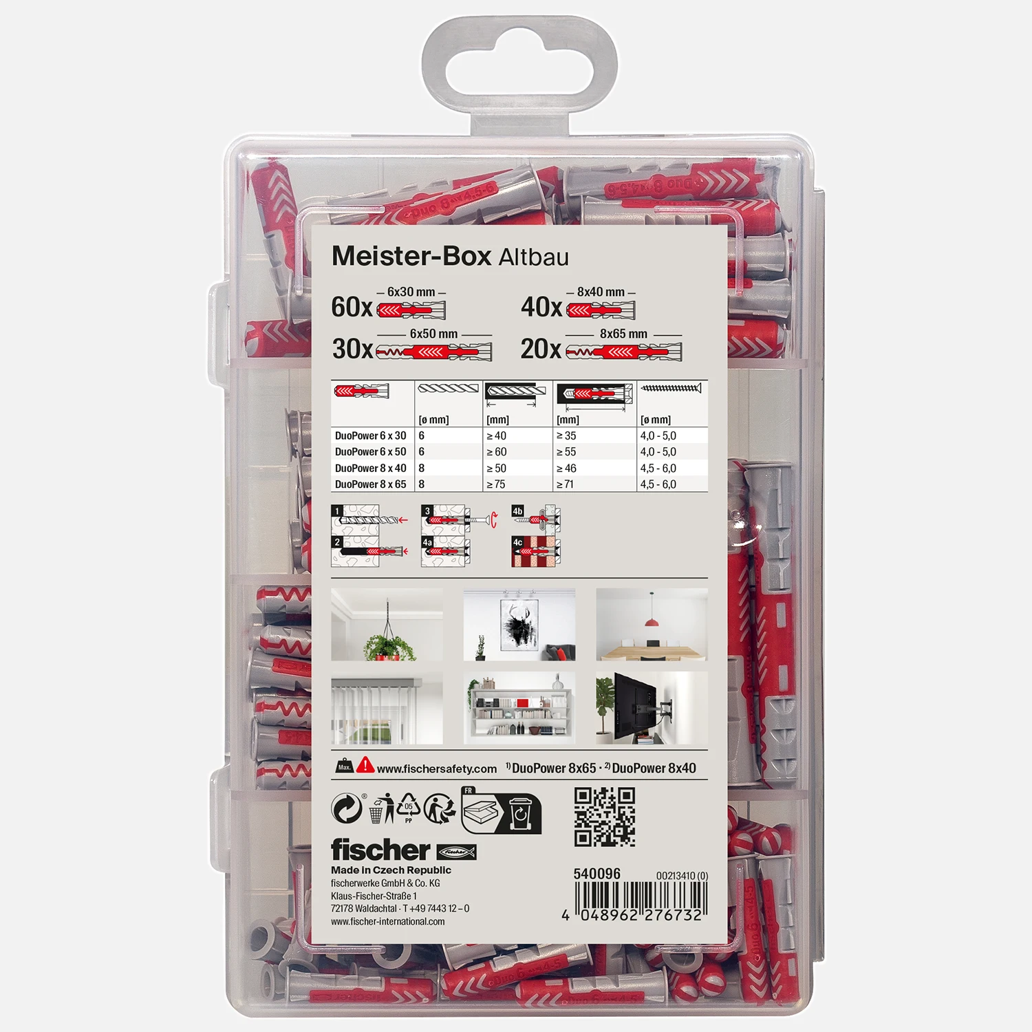 150 tlg. FISCHER Meister-Box Altbau, Nylon-Dübel-Sortiment 6/8 mm - kurz/lang