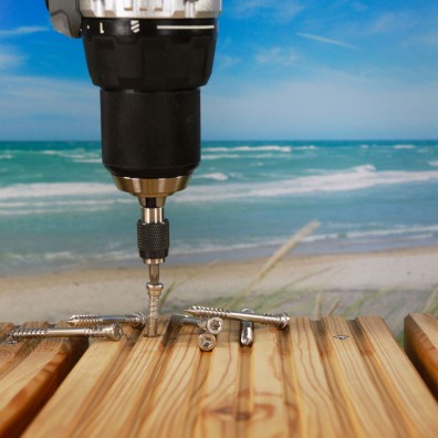 100 EuroTec Terrassenschrauben 5,5x90mm - Edelstahl A4 - Stufenkopf mit Torx Antrieb