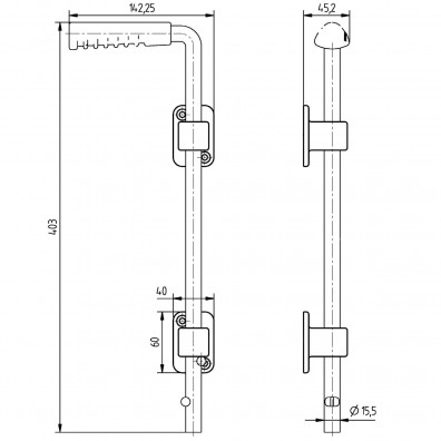 1 Alberts Bodenschieber 400x20 mm Ø = 16 mm - gelb verzinkt