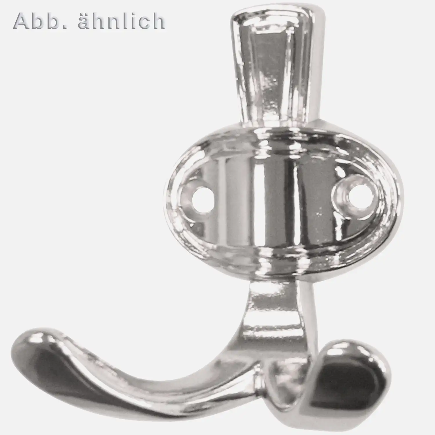 1 HSI Mantelhaken doppelt Zamak matt verchromt 76mm