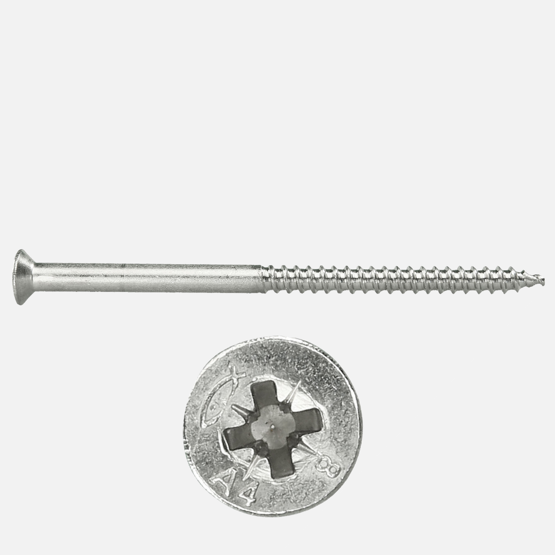200 FISCHER Sicherheitschraube 5x85 Senkkopf,PZ2, Edelstahl A4 