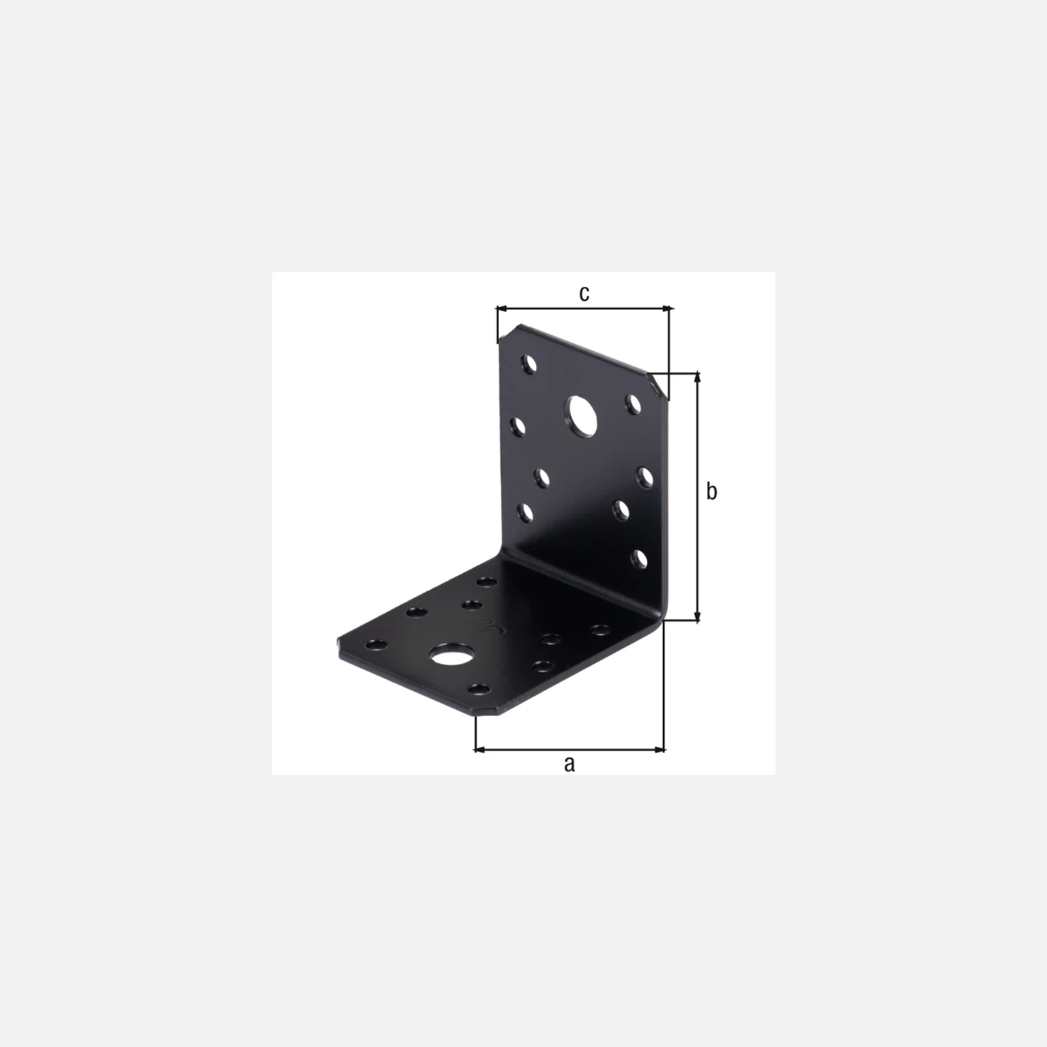 1 Alberts Winkelverbinder - verzinkt - schwarz - kunststoffbeschichtet - 70 x 70 x 55 mm