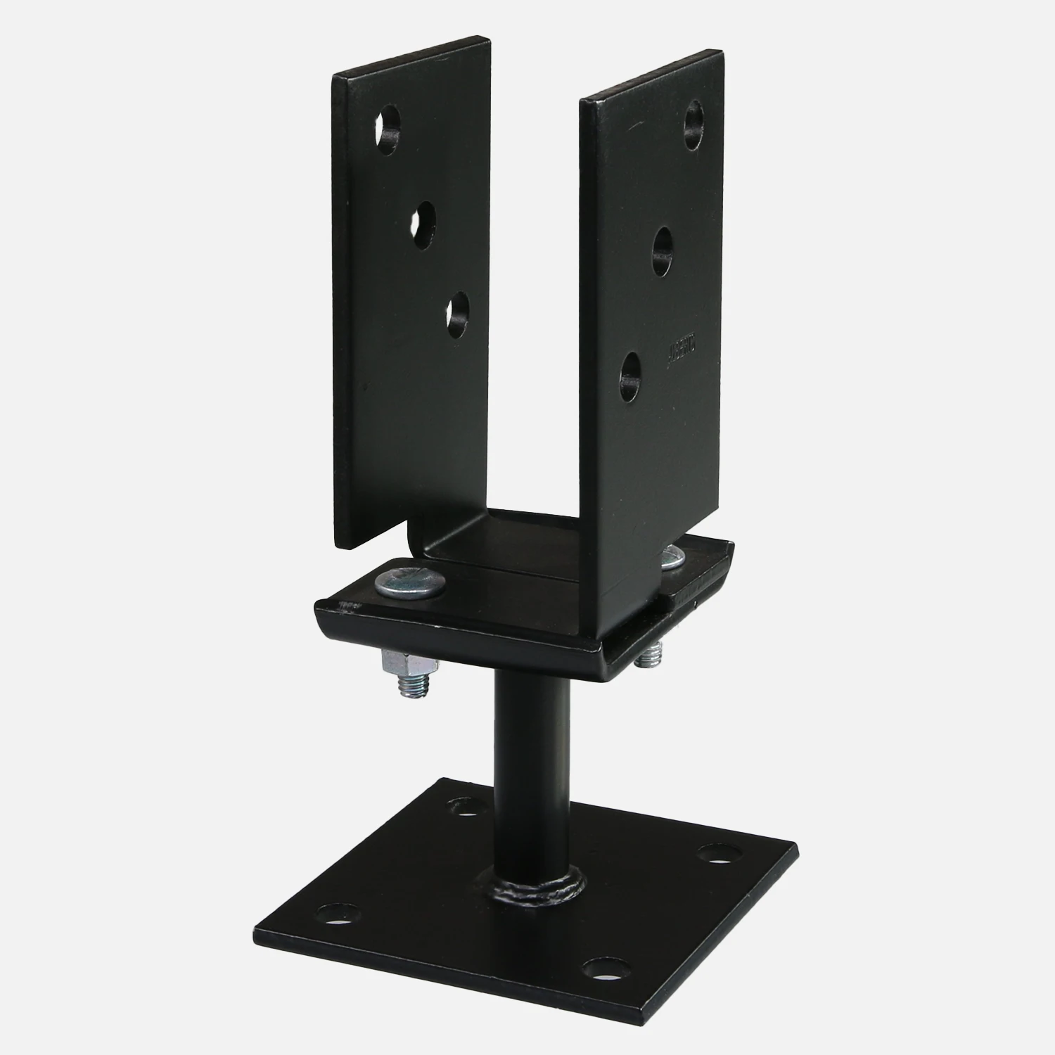 1 Alberts U-Pfostenträger - breitenverstellbar - Typ375 - schwarz - kunststoffbeschichtet 