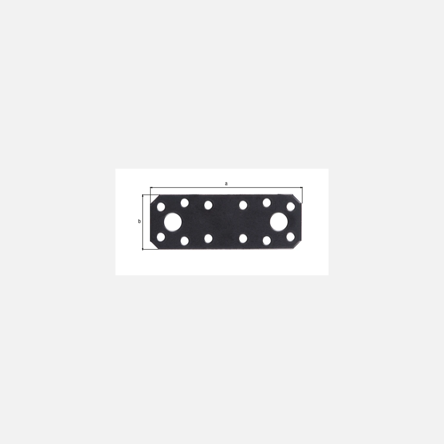 1 Alberts Flachverbinder - verzinkt - schwarz - kunststoffbeschichtet - 96 x 35 x 2,5 mm