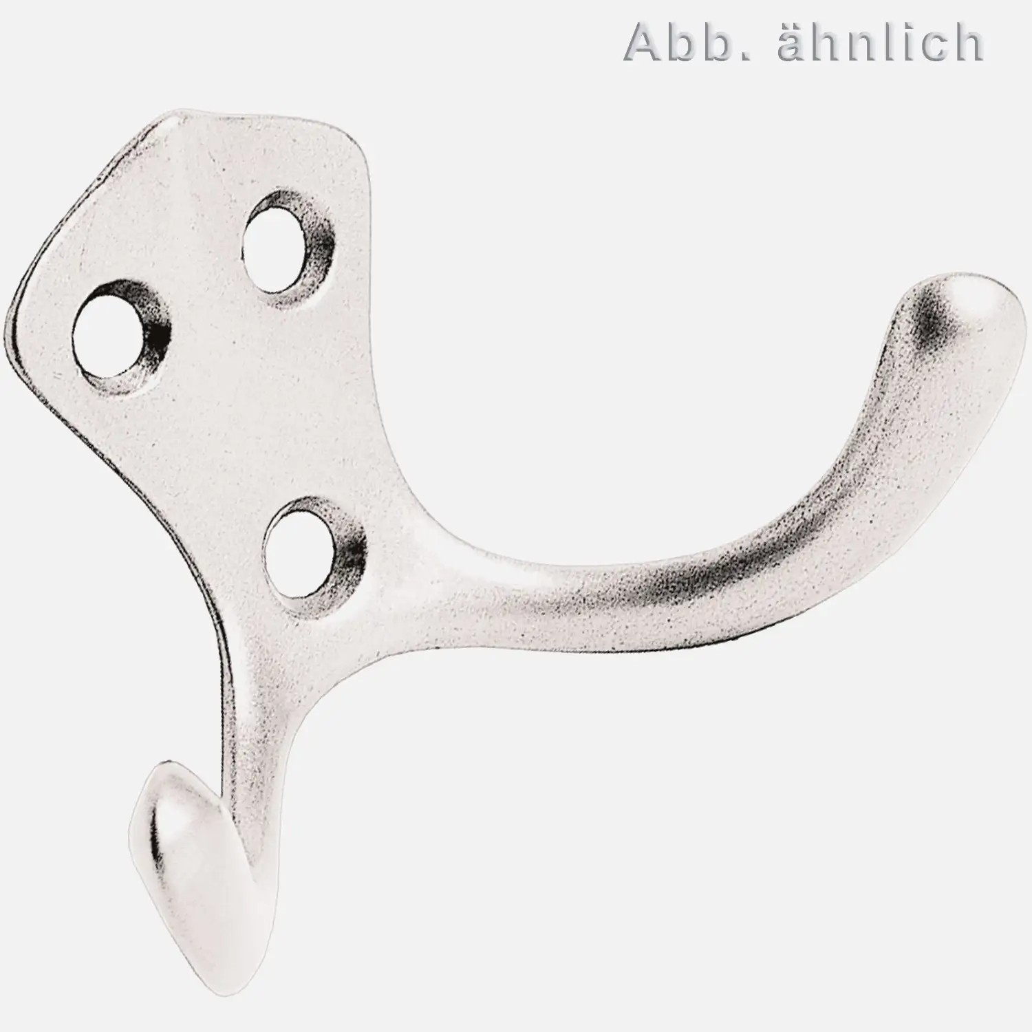 1 HSI Mantelhaken schwer doppelt Aluminium weiß 50mm