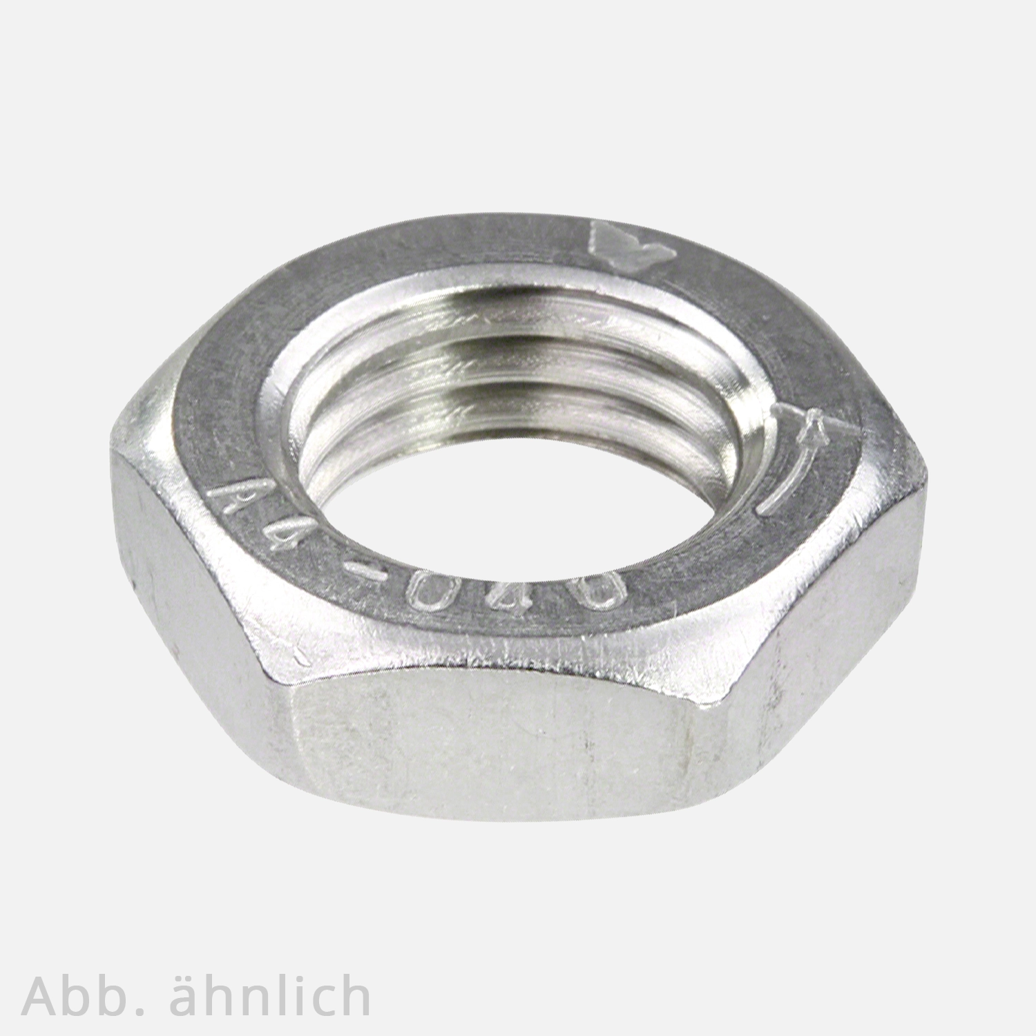 1 Sechskantmutter M20 - Linksgewinde - niedrig,Form B= mit Fase - A4 - DIN 439