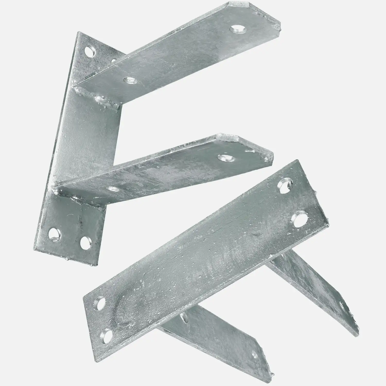 1 U-Pfostenträger aufdübelbar Stahl feuerverzinkt Grundplatte 4x50 mm für 70 mm
