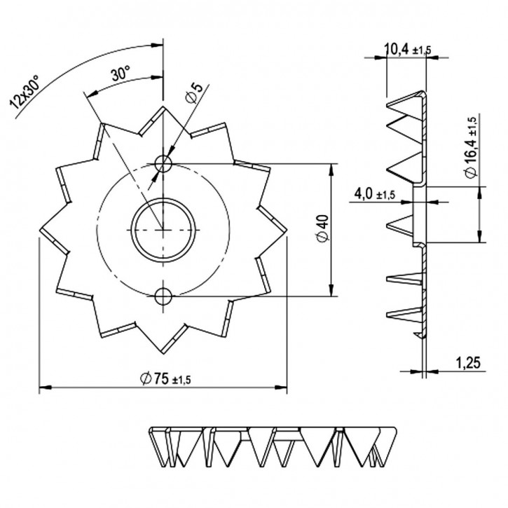100 Einpressdübel DIN 1052 1-seitig verzinkt 75 mm Durchmesser