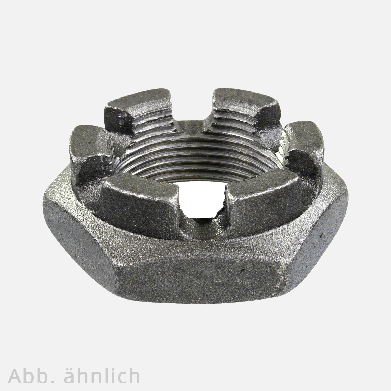 10 Kronenmuttern niedrige Form M35 - DIN 937 - 15 mm Feingewinde - blank