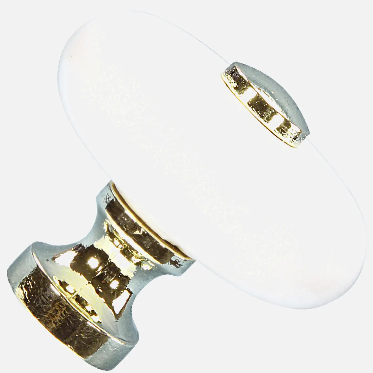 1 HSI Möbelknopf - Kugel Porzellan Messing poliert 35mm